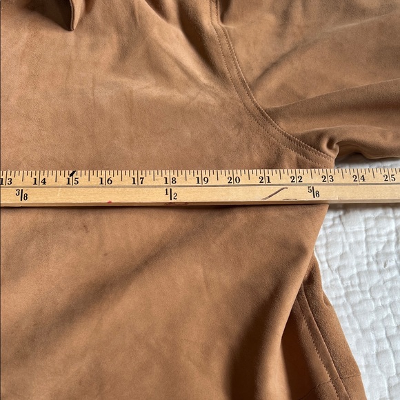 Shaan Mens Tan Suede Jacket Shirt snaps nwot XL lined - Picture 8 of 11